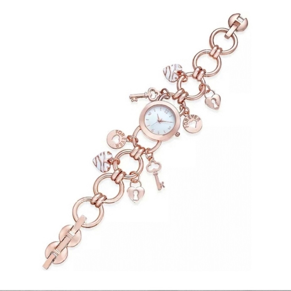 Charter Club Women's Gold-Tone Key Charm Bracelet Watch 26mm, Created for Macy's